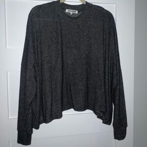 Joah Brown Charcoal Ribbed Sweatshirt